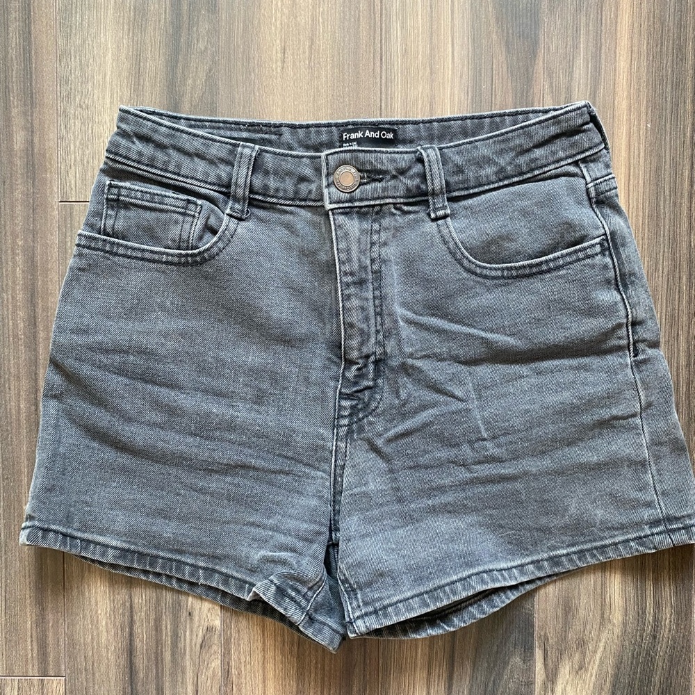Frank & Oak Dark Gray Jean Shorts